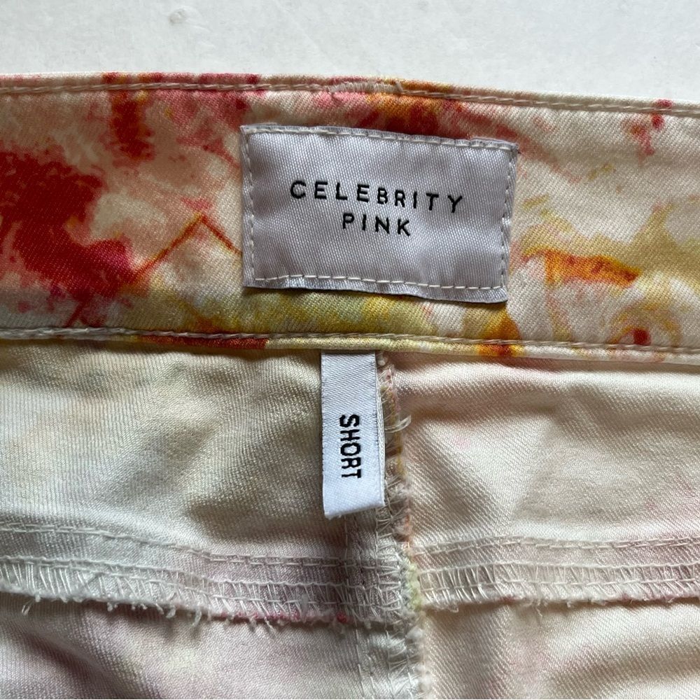 Celebrity Pink Women's Shorts Cotton Blend White, yellow, pink, multi Size 9 - Picture 3 of 8